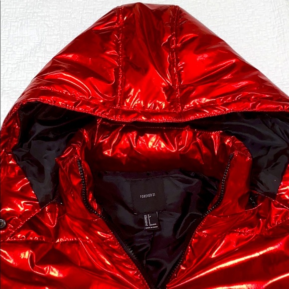 Forever 21 Red Flashy Jacket Never Worn - Picture 2 of 2